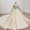 HW153 Real pictures Pearl Beaded short puff sleeves Wedding Gowns