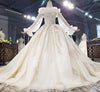 HW280 Real Photo: Removabl Puff Sleeve Wedding Dress+Matching Veil