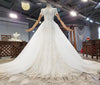 HW252 Real Photo : Handmade mermaid Wedding Gown with detachable Train