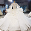 HW309 Real Picture Luxurious Half Puff Sleeve Beading Wedding Dress