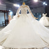 HW342 Real Sample picture Luxurious High Neck Crystal Sequined Wedding Gown