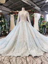 CG110 Long sleeves tulle o neck Ball Gown