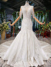 HW93 Real pictures Crystal beaded mermaid wedding dress
