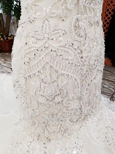 HW68 Luxury off shoulder sweetheart mermaid wedding dresses