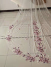 BV185 Wedding Veil with Color Appliques