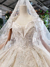 HW121 Shiny off the shoulder wedding gown +matching veil