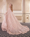 CG192 Sequined quinceanera dress with Shawl (6 Colors )