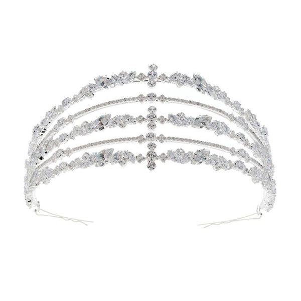 BJ135 Luxury Diamond Bridal Tiara(Silver/Gold) - Nirvanafourteen