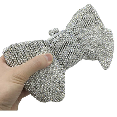 CB251 Luxurious Bow shaped diamond Evening Clutch Bags (4 Colors )