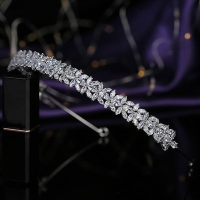 ฺ๋BJ384 Classical Simple ฺdiamond Bridal Tiara