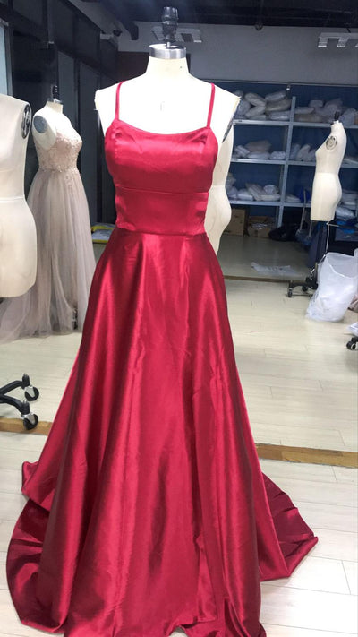 PP300-1 Sexy Backless Satin Prom dresses