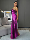 MX271 Elastic Purple Reflective Mini Party Dress