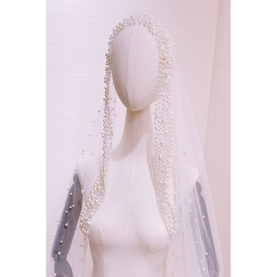 BV69 Pearl Beading Bridal Veils