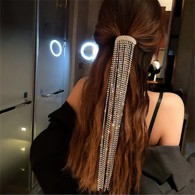 BJ383 Trendy Rhinestone long tassel Hair accessories