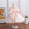 FG405 Bowknot Short Sleeve satin Kid Dresses ( 3 Colors )