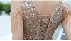 BH256 Handmade Sequined Champagne Bridesmaid Dress