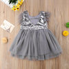 FG74 Tulle Sequins feathers Princess Girl Dresses (3 Colors)
