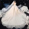HW339 Gorgeous Shiny 3/4 Sleeve Wedding Gowns
