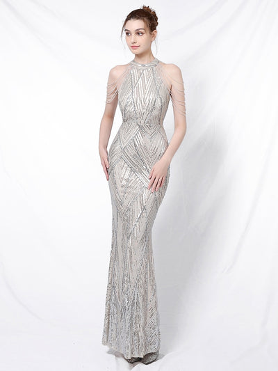 BH268 Sequin Homecoming dresses ( White/Silver )