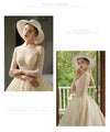CW398 Elegant long sleeves beading A-line wedding dress
