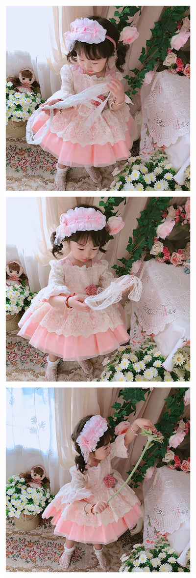 FG268 Lolita Pink Lace Girl Dress
