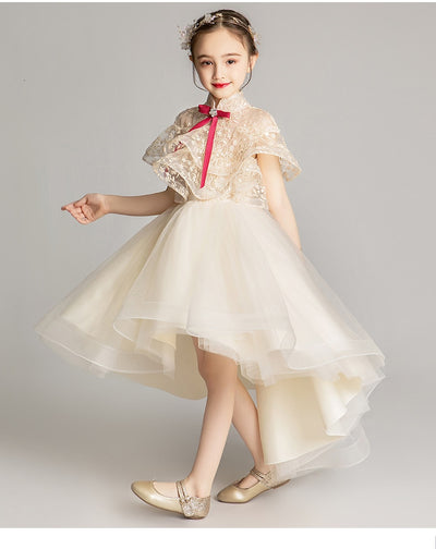 FG327 : 3 Styles Champagne Tulle First communion dress