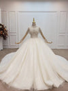HW154 Glamorous High Neck long Sleeves tassel Wedding Gown