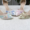 BS73 Lace Flower wedding shoes+Purses(4 Colors)