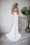 CW306 Simple Spaghetti Straps satin beach Wedding dress