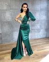 LG294 High quality Satin Long Sleeves Mermaid Evening Gowns(2 Colors)