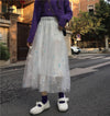 CK102 : 3 layers sequin embroidered mesh skirts ( 3 Colors )