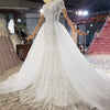 HW252 Real Photo : Handmade mermaid Wedding Gown with detachable Train