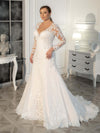 CW504 Plus size deep v-neck A-line Wedding Dresses