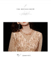 BH271 Gorgeous Champagne High Collar Long Sleeve Bridesmaid Dress