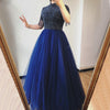 LG421 High Neck Beading Tassel A-line Evening Gowns (6 Colors)
