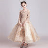 FG269 High-Quality Gold sequined Pageant Girl Dress