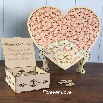 DIY305 Heart shape wooden Wedding Guest book