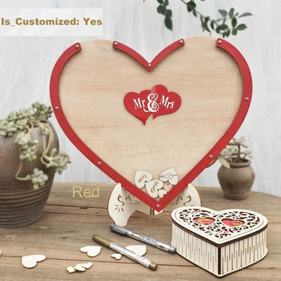 DIY165 Hearts drop unique  Wedding Guestbook (8 Styles)