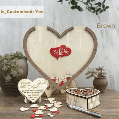 DIY165 Hearts drop unique  Wedding Guestbook (8 Styles)