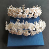 BJ237 Ceramic Flower & Pearls Wedding headbands ( 3 colors )