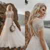 CW589 Back crochet Lace Beach Wedding Dresses