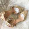 BS122 Custom colors diamond sequin Bridal shoes