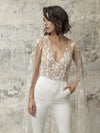 PD33 Tea Length Wedding Jumpsuit with Cape
