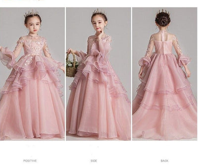 FG318 Pink Girl Pageant Dress