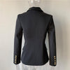 TJ172 PU Leather Collar Black Blazer