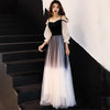 BH317 Lantern Sleeve Gradient Homecoming dresses ( 2 Colors )