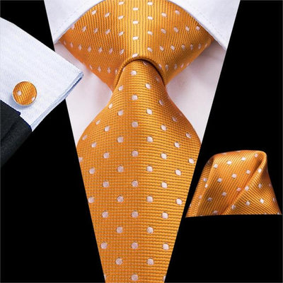 GM25 jacquard woven Silk Necktie set for grooms ( 17 Colors )