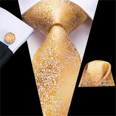 GM25 jacquard woven Silk Necktie set for grooms ( 17 Colors )