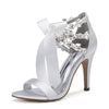 BS114 Rhinestones satin Bridal Heels ( 13 Colors)