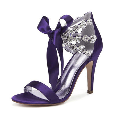 BS114 Rhinestones satin Bridal Heels ( 13 Colors)